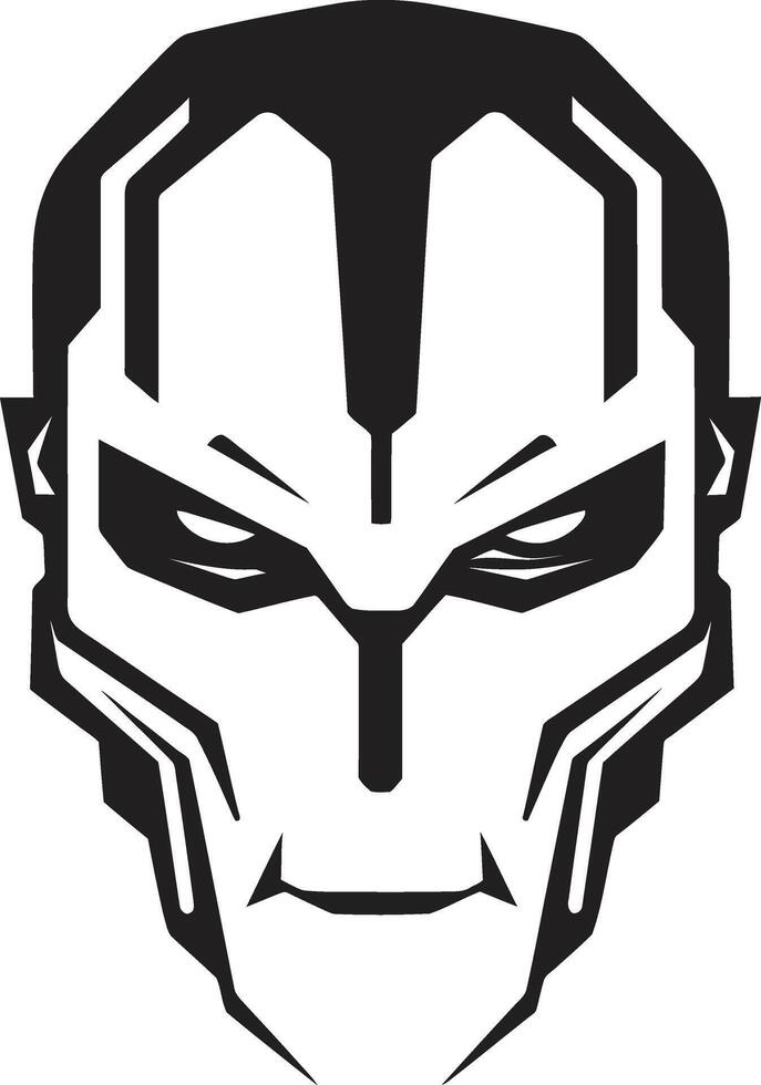 Techno Trooper Cyberrobotic Head Cybernetic Visionary Black Robot Face vector