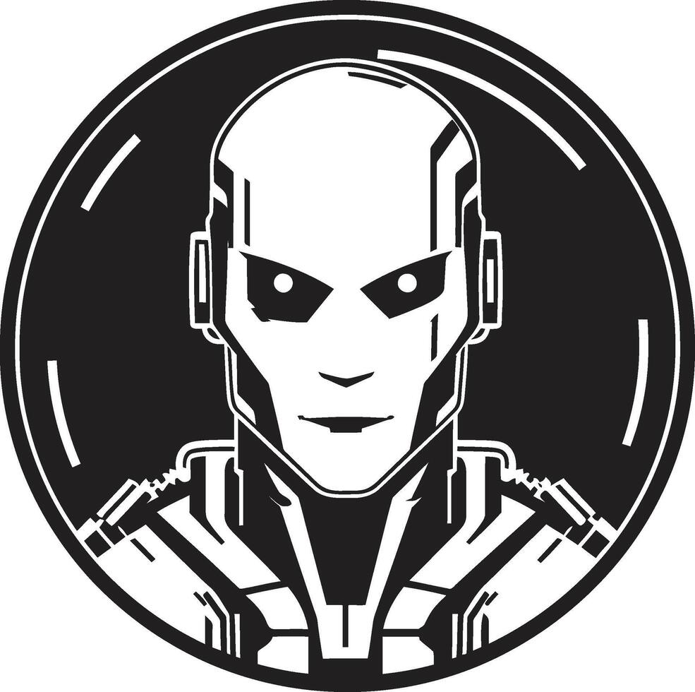 Robotic Revelation Cyberrobot Head Electronic Evolution Cybernetic Face Symbol vector