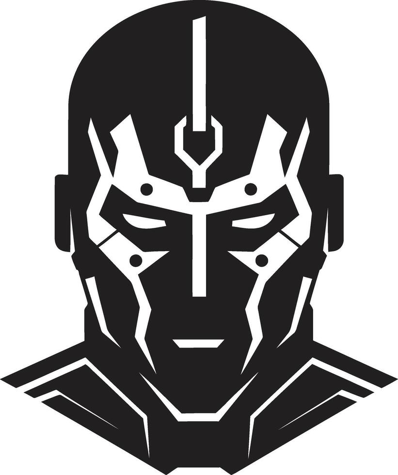 Robotic Rhapsody Black Cyberrobot Futuristic Interface Robot Face vector