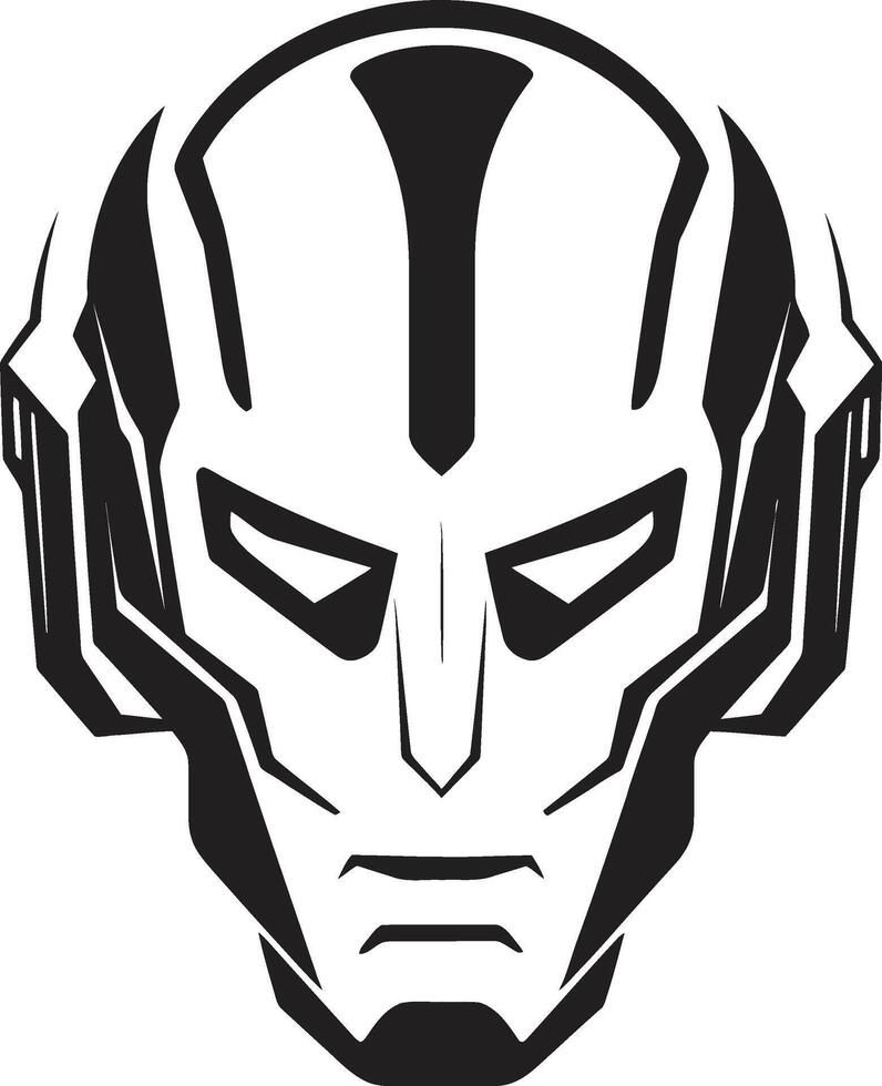 Cybernetic Sentinel Robotic Head Symbol Mechanical Monarch Cyberrobot Face vector