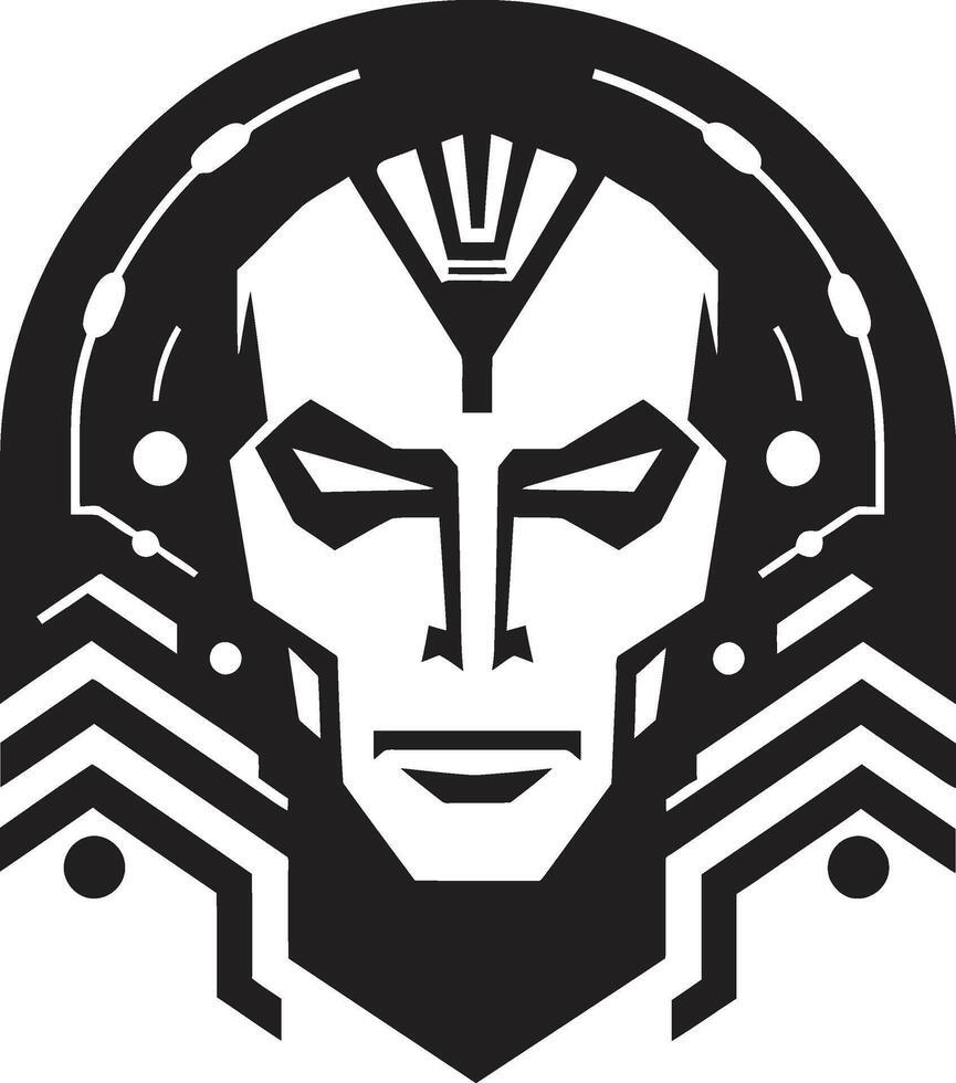 Circuitry Conductor Robot Face Cybernetic Sentinel Futuristic Head vector