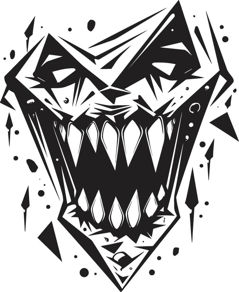 Vicious Grin Sinister Mouth Element Malevolent Maws Black Jaw vector
