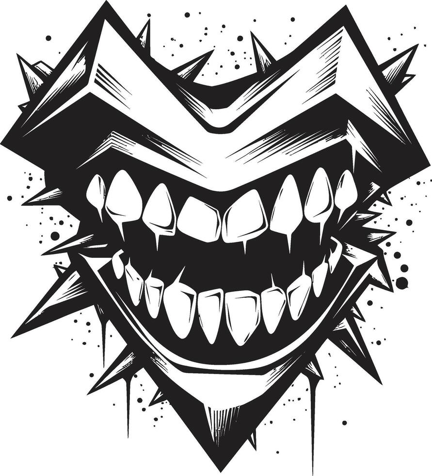Cursed Maws Evil Jaw Macabre Grin Sinister Mouth Graphic vector