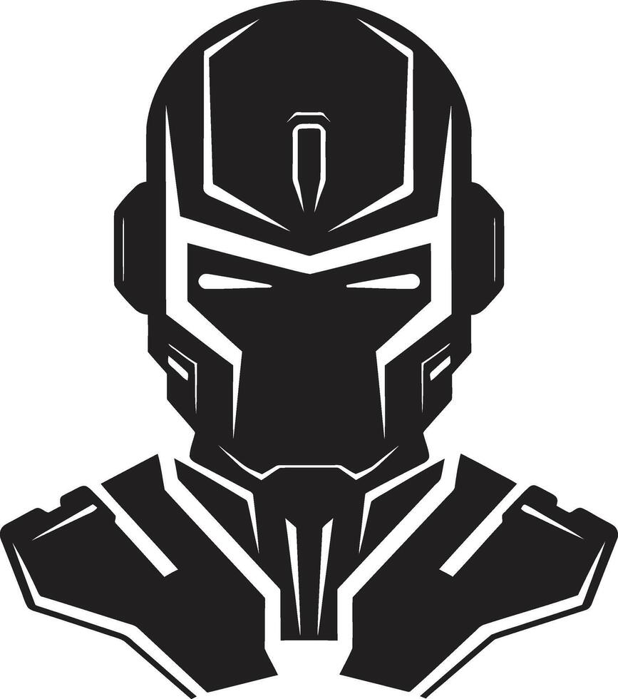 Robotic Rhapsody Black Face Futuristic Interface Cybernetic Robot vector