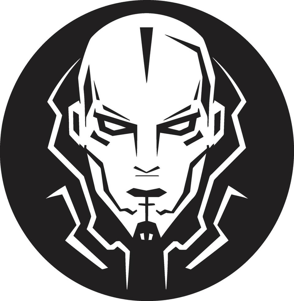 Futuristic Fusion Cybernetic Head Digital Dynamo Futuristic Face vector