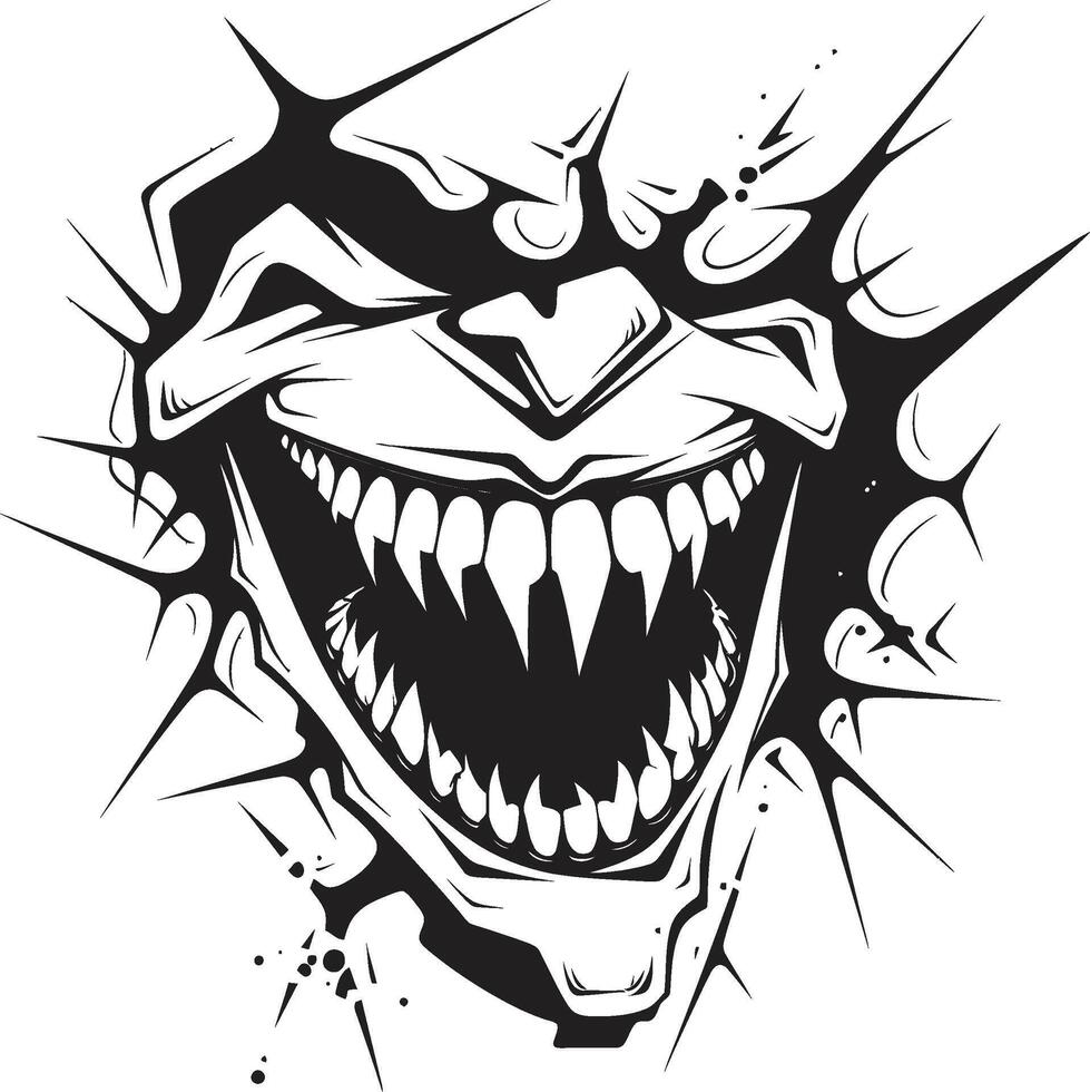 Infernal Bite Evil Creature Mouth Symbol Monstrous Maws Sinister Jaw vector