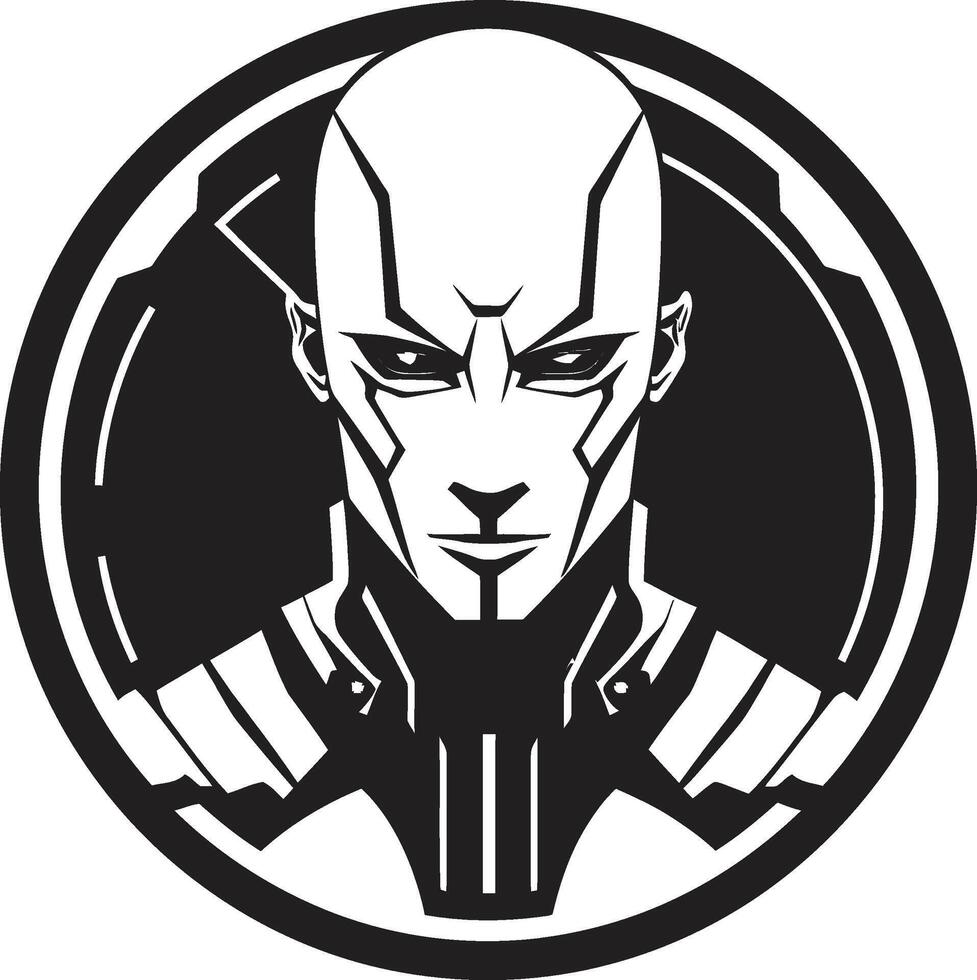 Cybernetic Visionary Black Face Circuitry Conductor Cybernetic vector