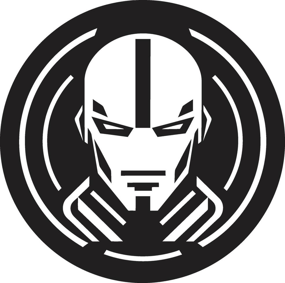 Robotic Revelation Black Cyberrobot Symbol Futuristic Fusion Robot vector