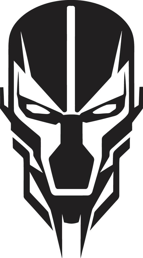 Techno Titan Cyberrobot Head Electronic Enigma Cybernetic Face Symbol vector