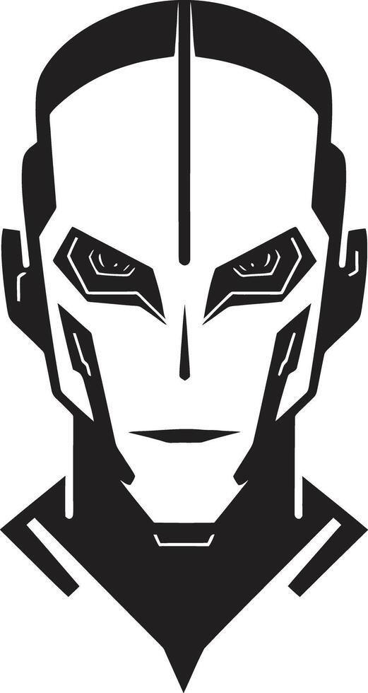 Digital Cerebrum Futuristic Face Cybernetic Visionary Robot Head vector