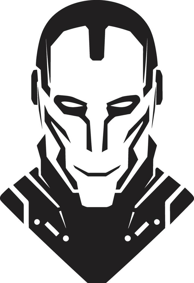 Circuitry Conductor Cybernetic Head Electronic Avatar Black Cyberrobot vector