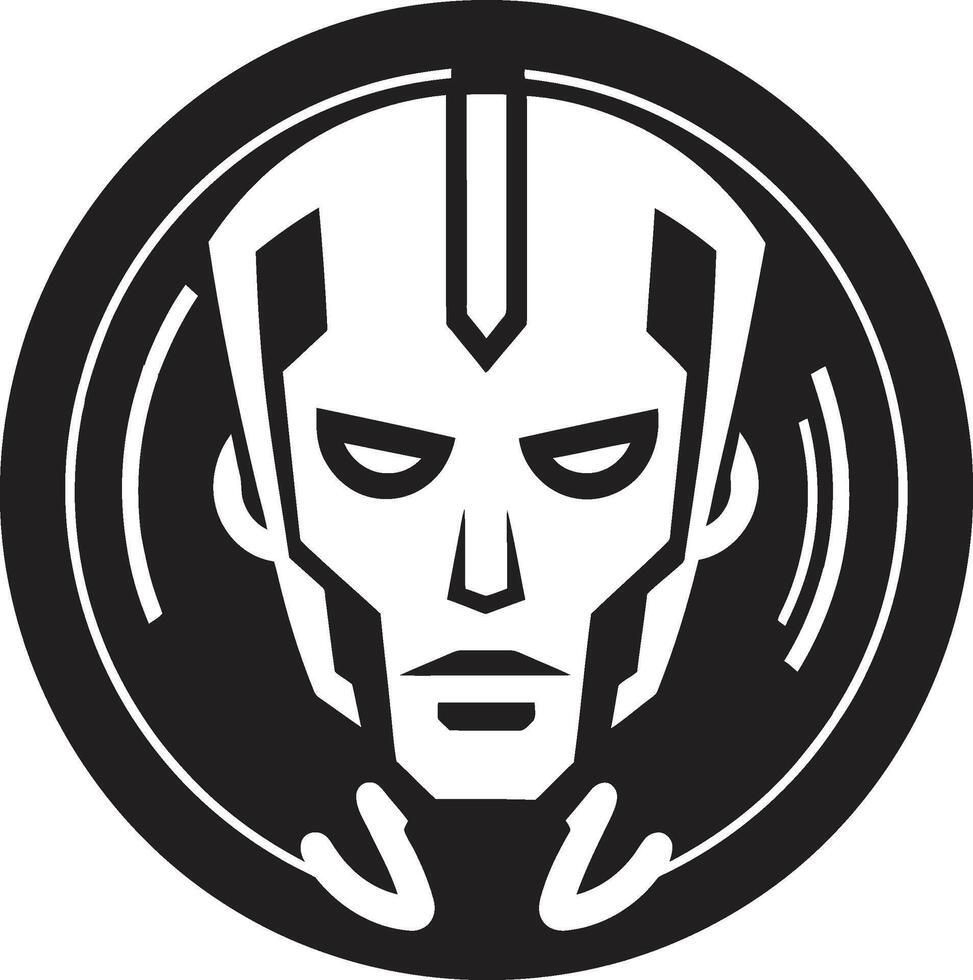 Cybernetic Crusader Cyberrobotic Face Robotic Revelation Black Robot Face vector