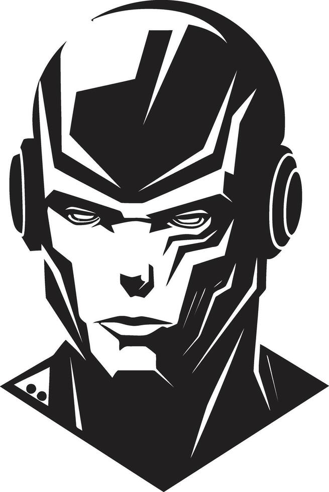 Robotic Rhapsody Black Robot Face Futuristic Interface Cybernetic vector