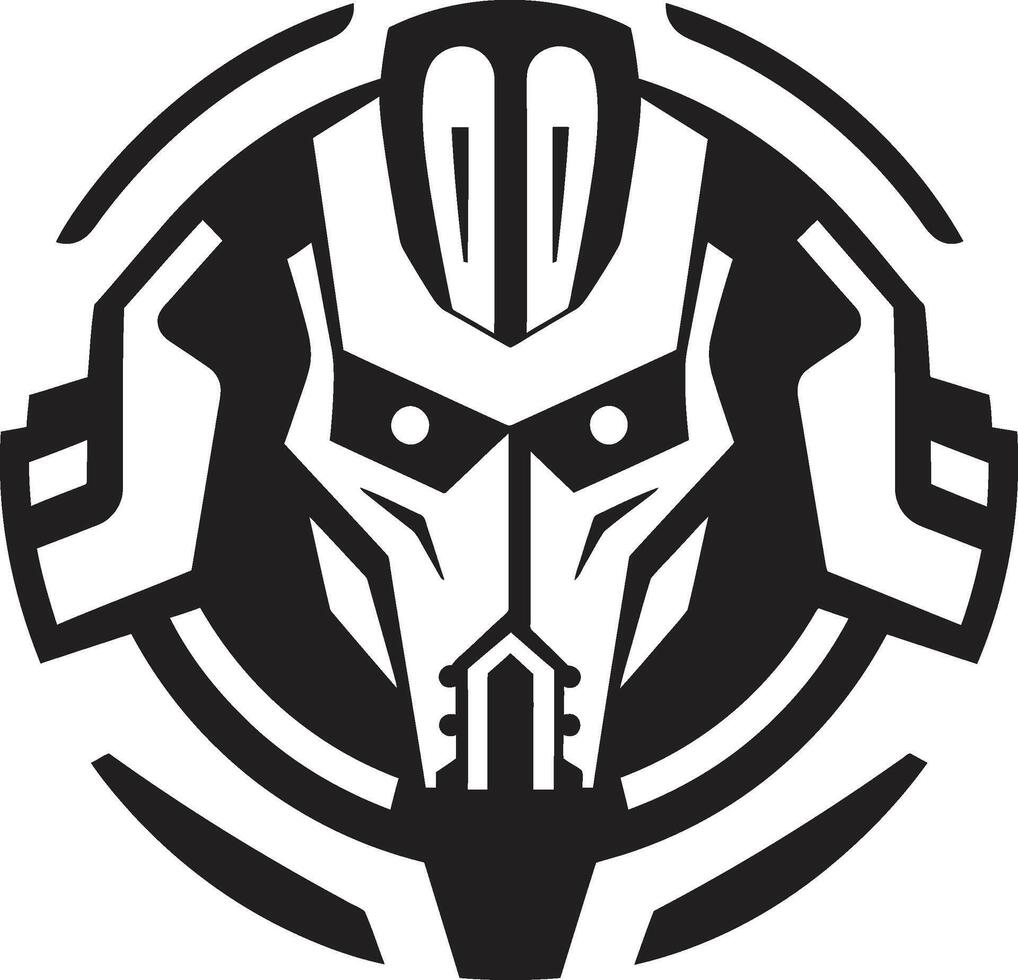 Electronic Enigma Cyberrobot Robotic Rhapsody Black Robot Face vector