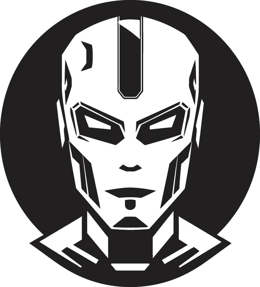 Cybernetic Crusader Futuristic Robotic Revelation Black Robot vector