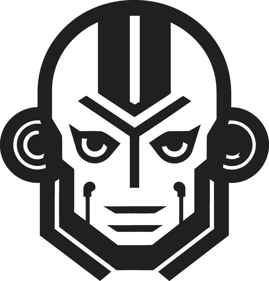 Cybernetic Visionary Robot Head Circuitry Conductor Black Cyberrobot vector