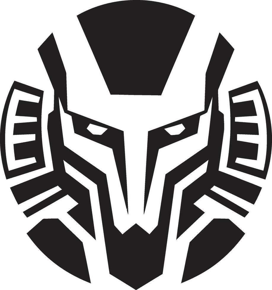 Techno Triumph Black Cybernetic Head Metallic Maestro Cyberrobot vector