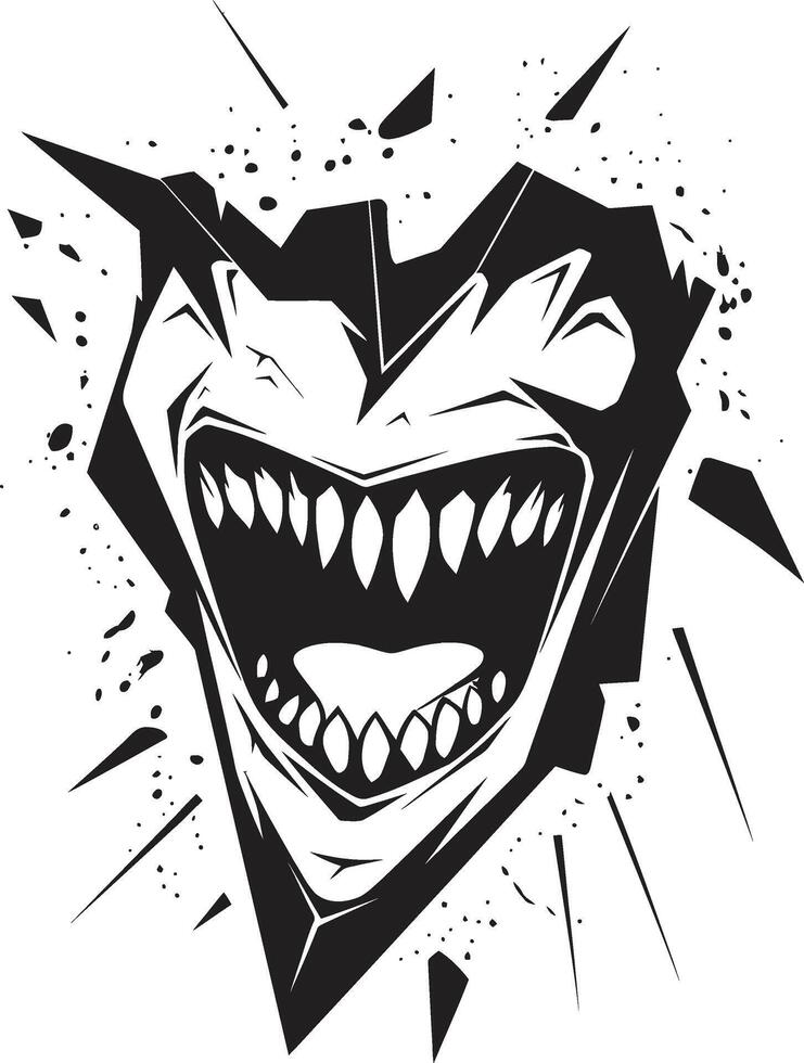 Wicked Grin Sinister ic Mouth Abyssal Jaws Black Sinister Evil Bite vector
