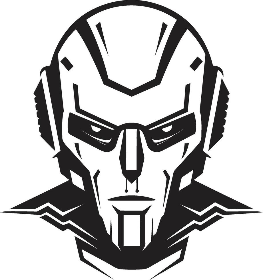 Electronic Avatar Futuristic Cybernetic Face Techno Triumph Robot vector