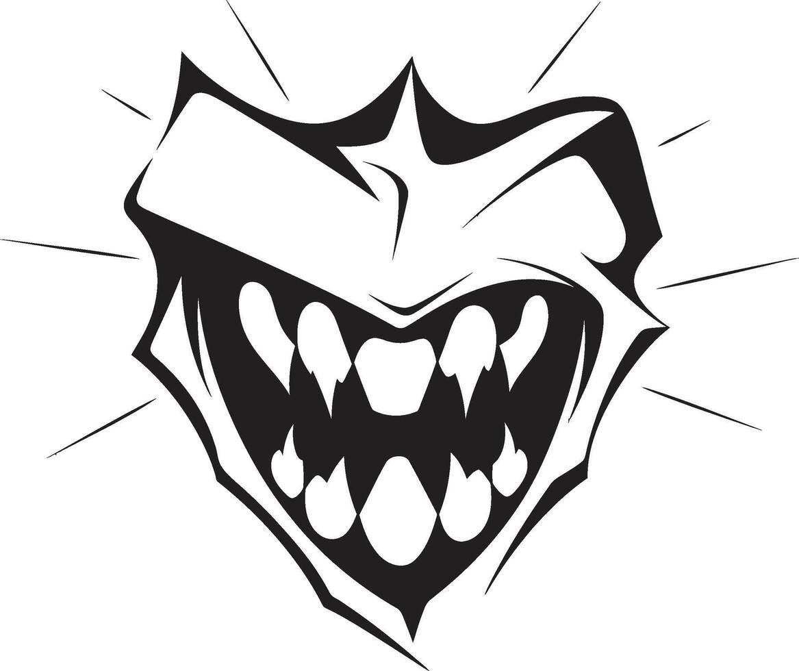 Malicious Bite Evil Mouth Graphic Diabolical Grin Sinister Jaw Symbol vector