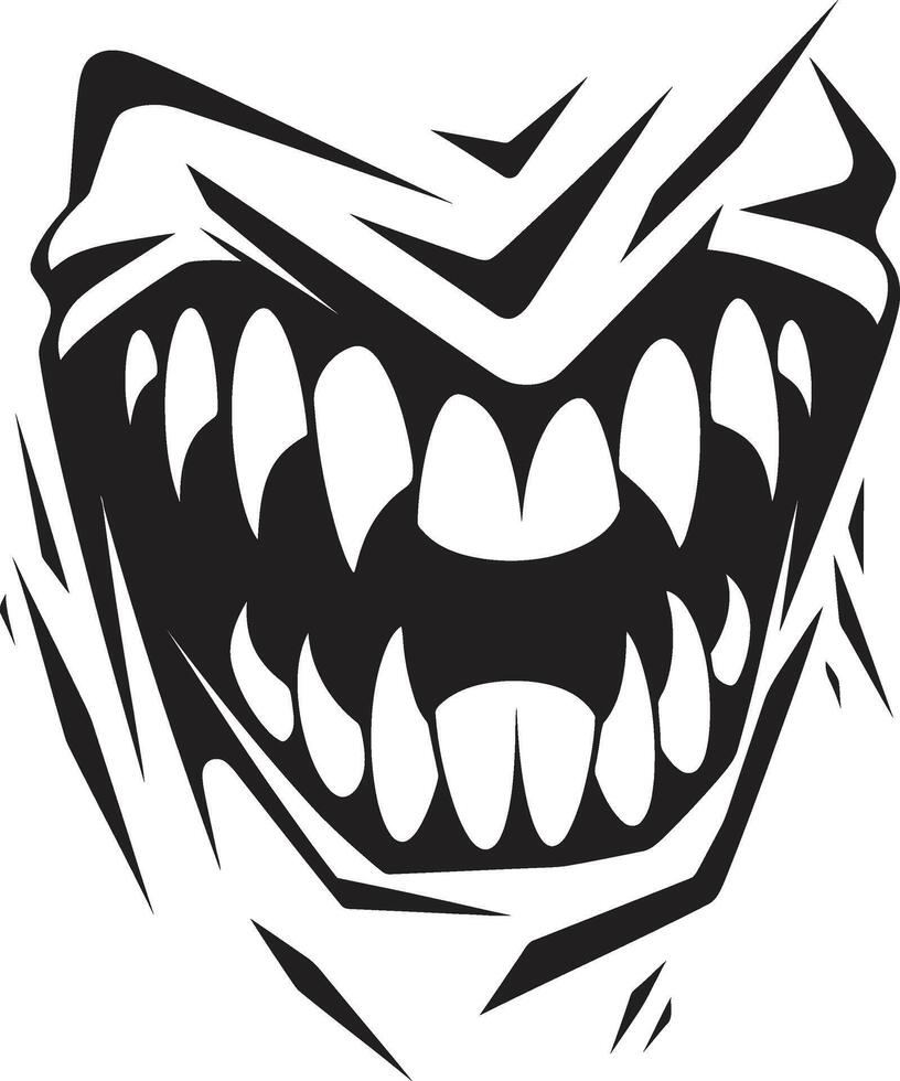 Ghastly Gape Black Sinister Evil Jaw Infernal Snarl Sinister ic Bite vector