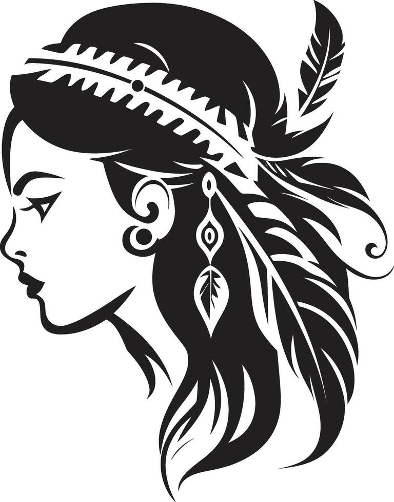 Garden Grace Floral Face Blossom Belle Black Floral Woman Graphic vector