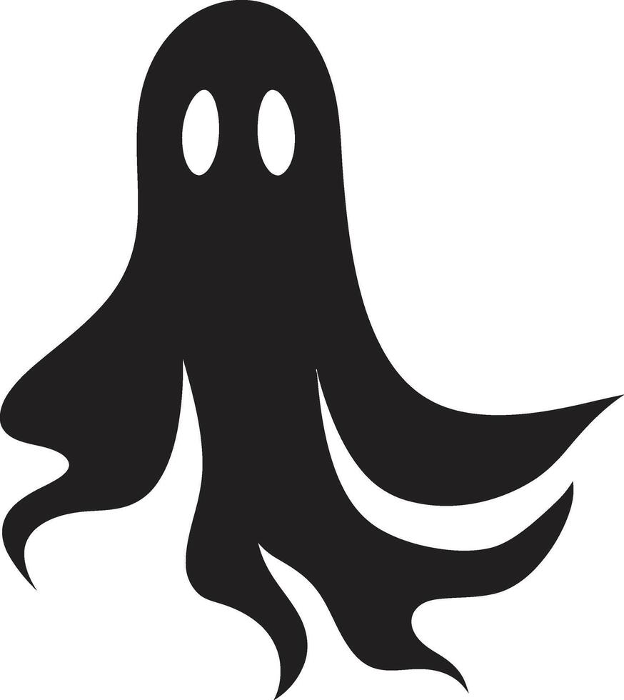 Mini Haunting Charms Sweet Black Ghost Symbols Little Spooky Specters Endearing Graphics vector