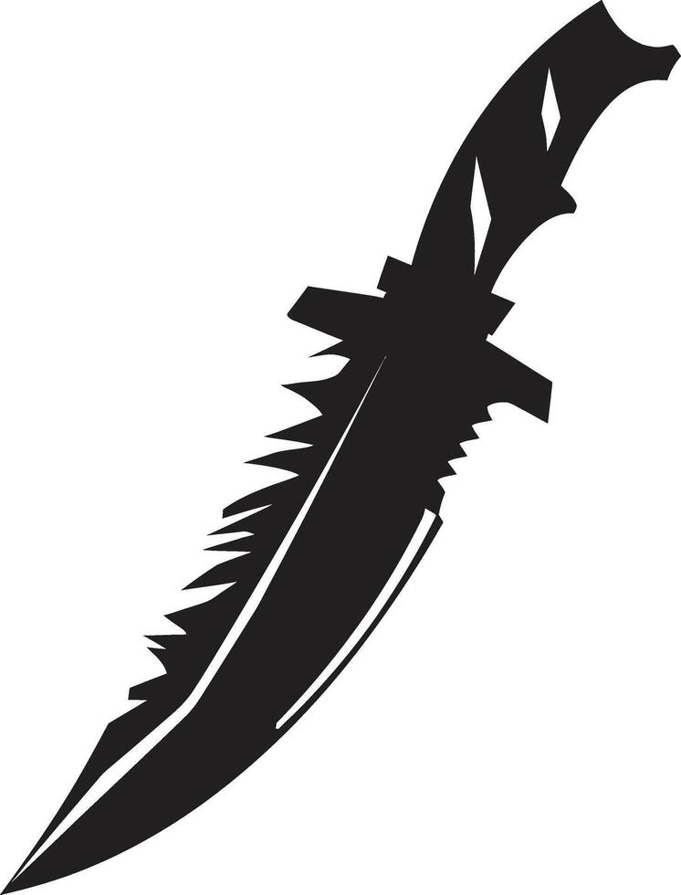 Shadow Shiv Elegant Black Combat Knife Illustration Ink Intruder Modern Combat Knife Graphic vector