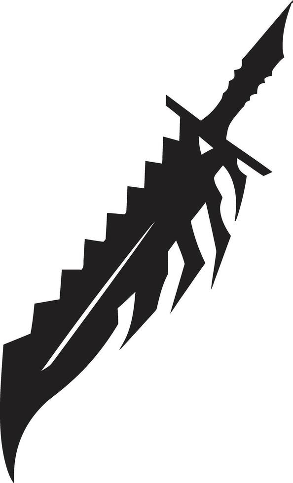 Shadow Sabre Elegant Combat Knife Symbol Ink Intruder Modern Black Knife Graphic vector