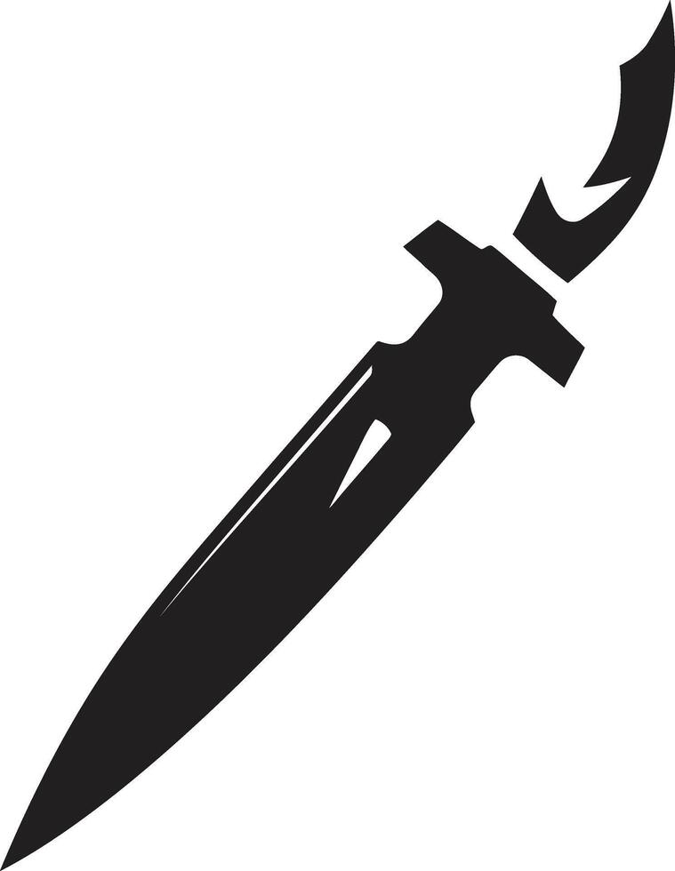Stealth Slayer Minimalistic Black Knife Graphic Mystic Mercenary Intriguing Blade Symbol vector