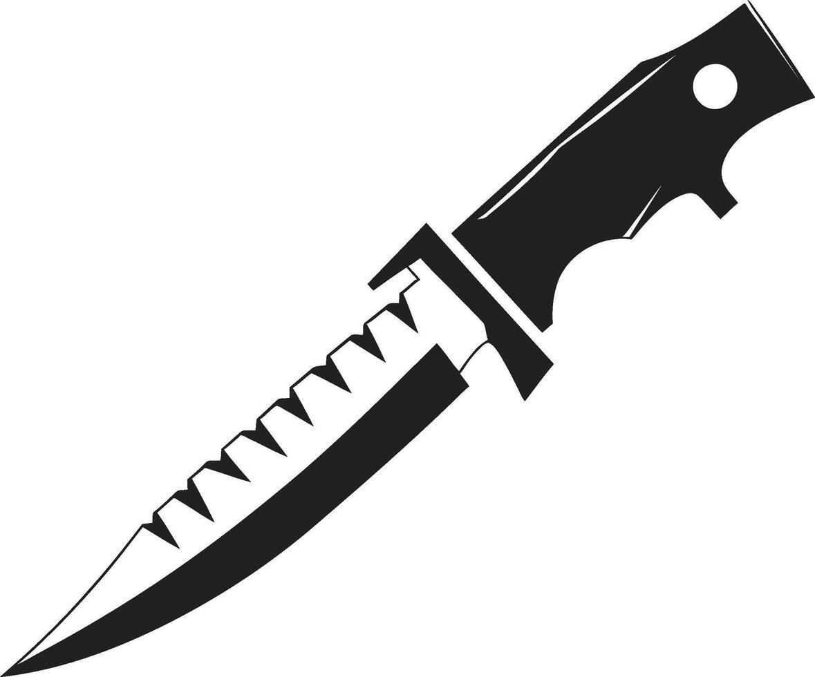 Gothic Guardian Sophisticated Combat Knife Graphic Midnight Mercenary Minimalistic Black Blade vector