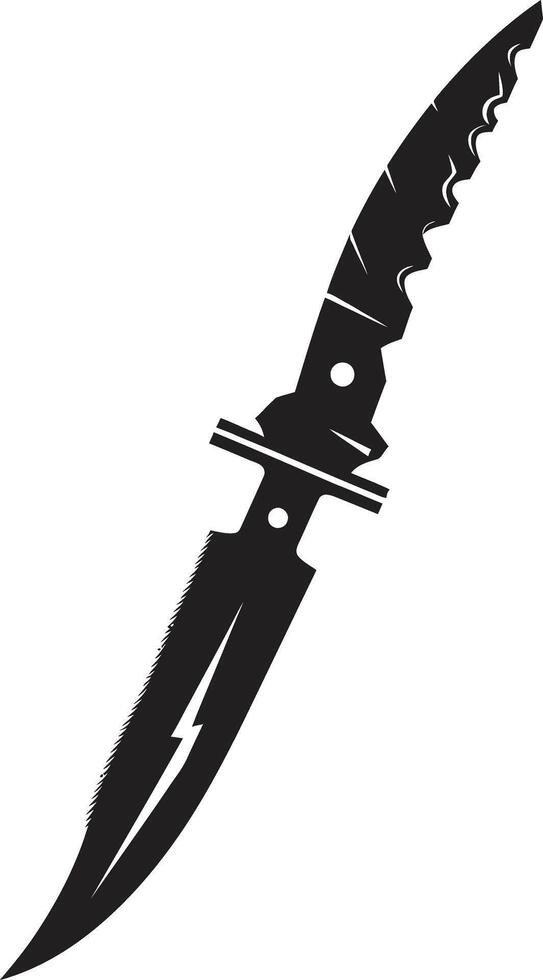 Chic Covert Cutter Contemporary Knife Graphic Noir Nightguard Stylish Abstract Black Knife Graphic vector