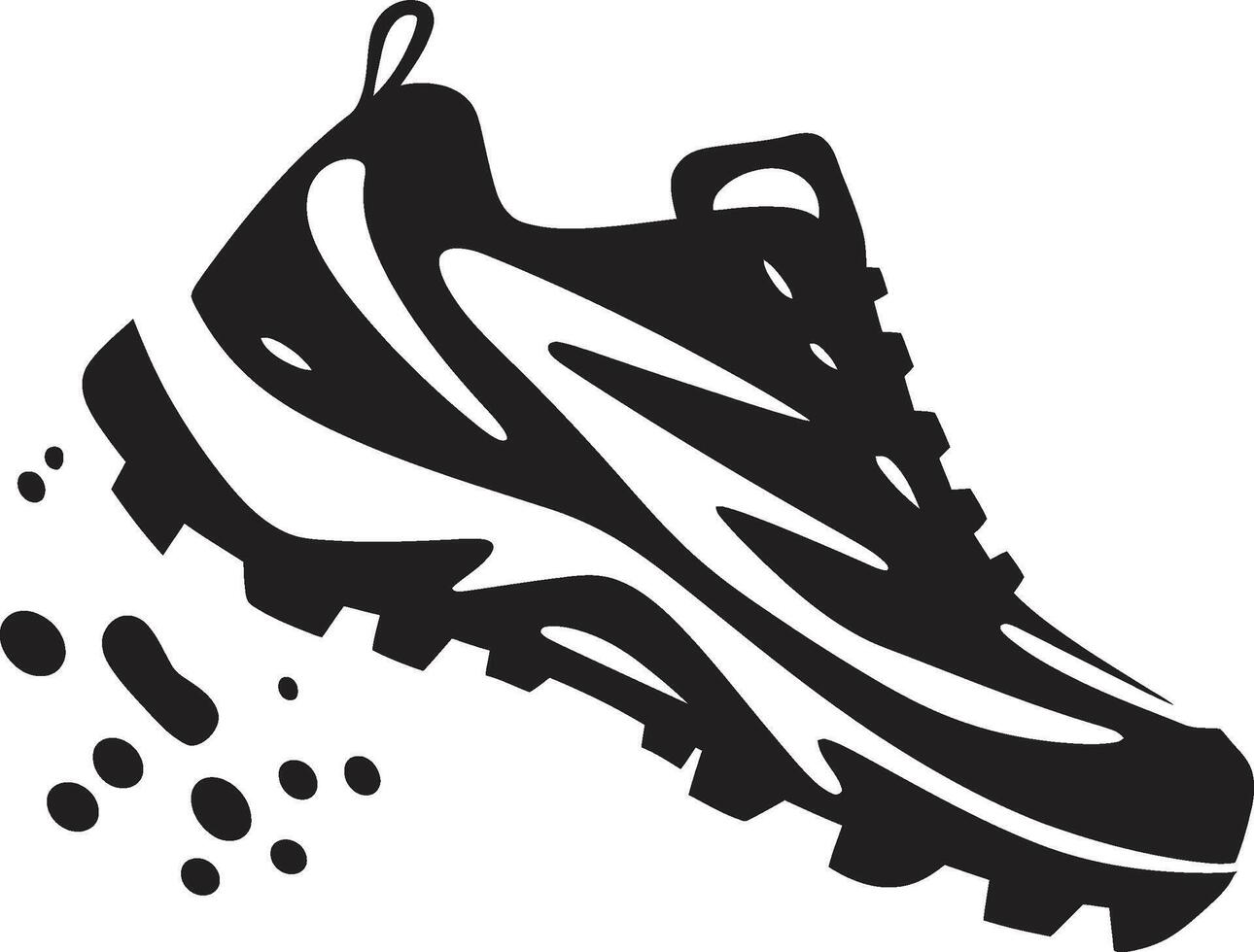 Ebony Endurance Refined Black Sports Shoe Chic Athletic Chic Modern Sports Shoe Graphic vector