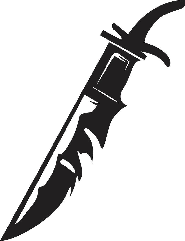 Silent Slayer Chic Black Knife Element Gothic Guardian Sophisticated Combat Knife Graphic vector