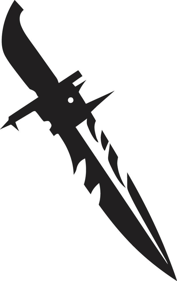 Shadow Shiv Chic Combat Knife Symbol Gothic Gladiator Sophisticated Black Knife vector