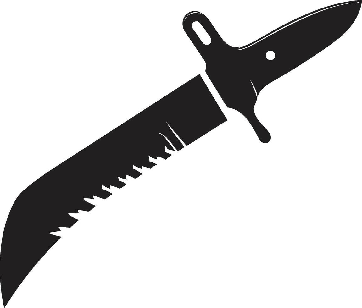 Ebony Executioner Refined Black Combat Knife Graphic Chic Covert Cutter Modern Blade Element vector