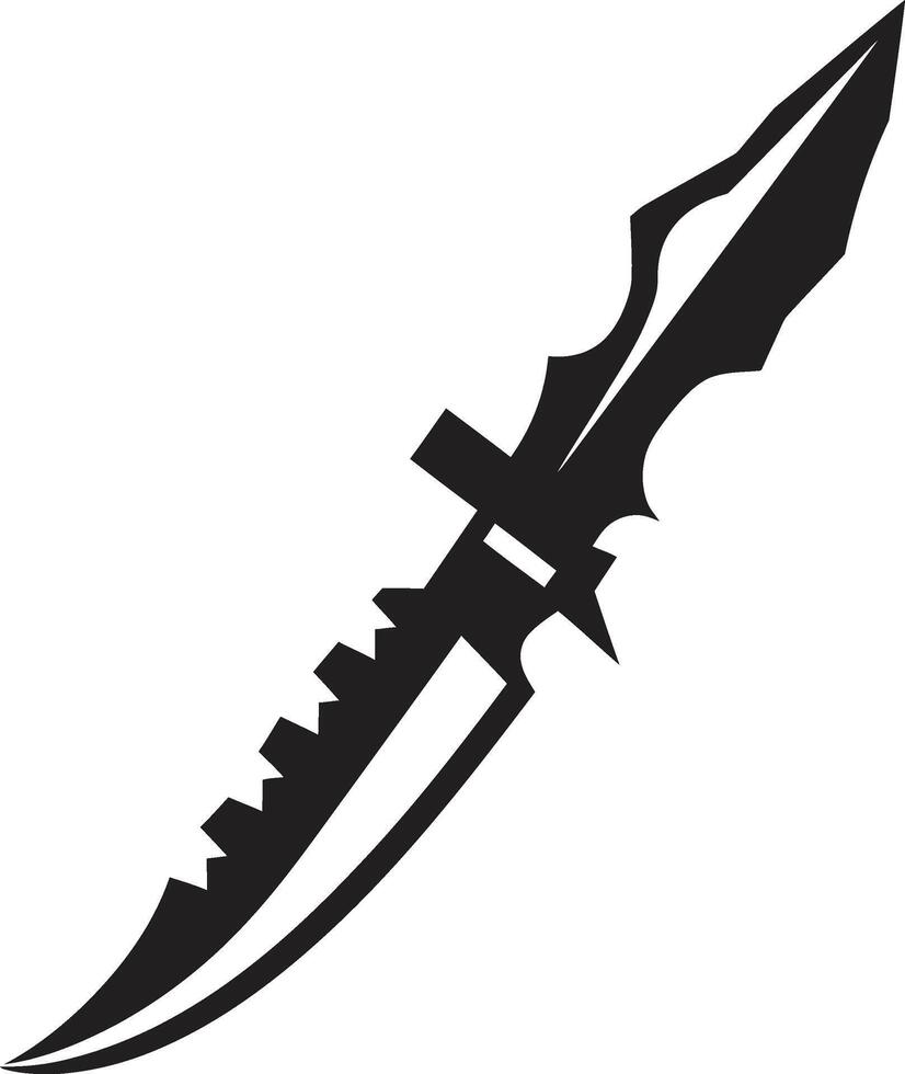 Mystic Mercenary Intriguing Combat Knife Symbol Ebony Edge Refined Black Knife Illustration vector