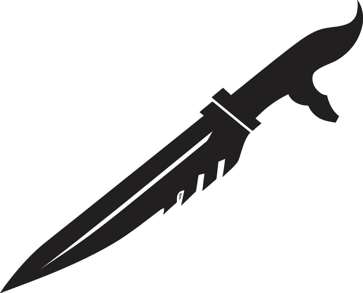 Shadow Sabre Chic Black Knife Graphic Gothic Guardian Sophisticated Combat Knife Symbol vector