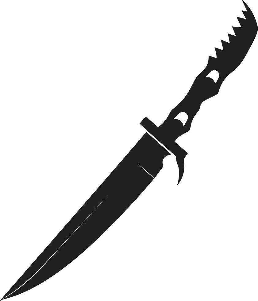 Ink Intruder Contemporary Combat Knife Graphic Shadow Shiv Chic Black Knife vector