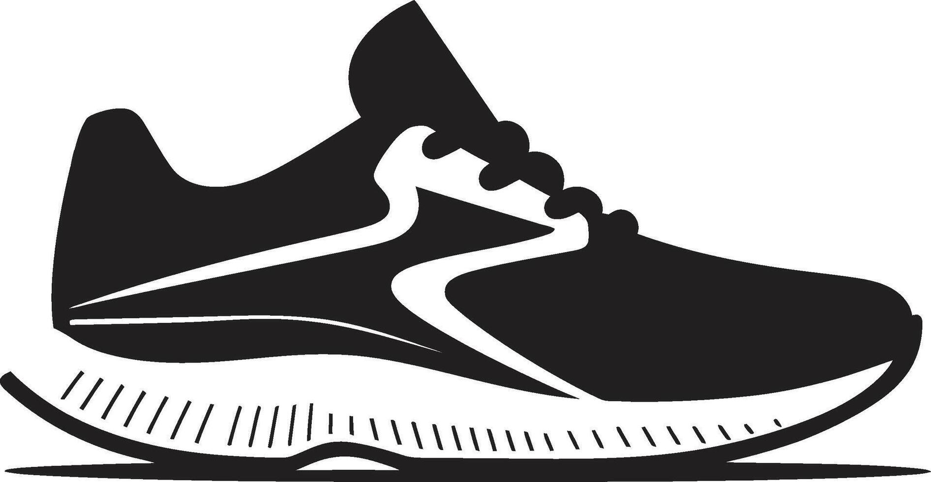 Ebony Evolution Refined Shoe Graphic Chic Athletic Advantage Modern Black Shoe vector