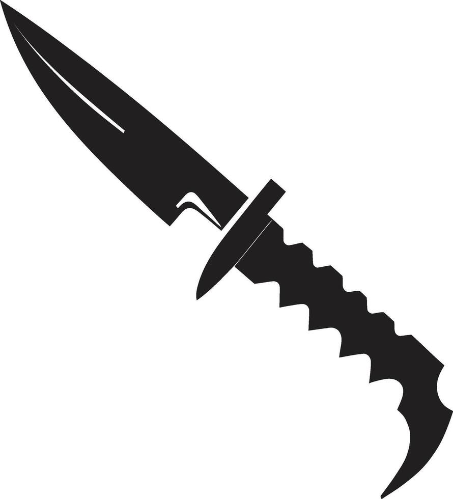Noir Nightguard Stylish Abstract Black Knife Graphic Shadow Sabre Elegant Combat Knife Symbol vector