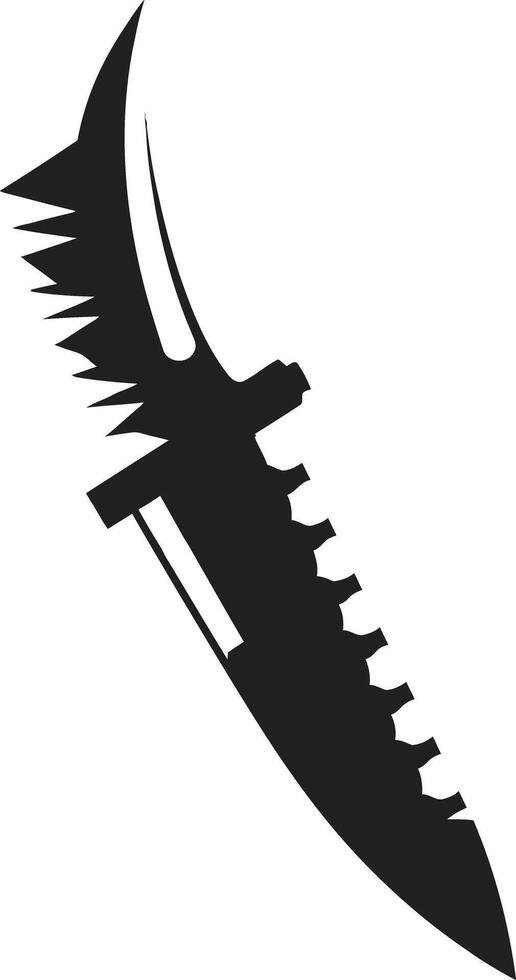 Chic Covert Cutter Modern Combat Knife Graphic Noir Nightfall Stylish Abstract Black Knife Symbol vector