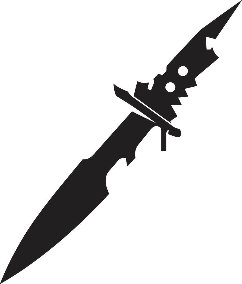 medianoche disidente elegante negro cuchillo tinta intruso contemporáneo combate cuchillo gráfico vector