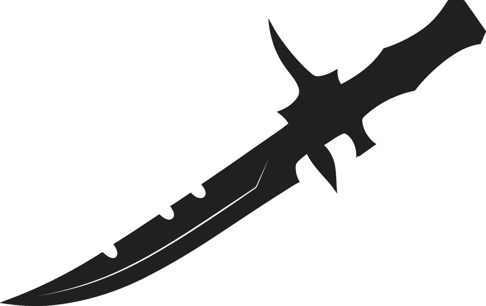 Silent Saboteur Minimalistic Black Knife Graphic Mystic Militant Intriguing Blade Symbol vector
