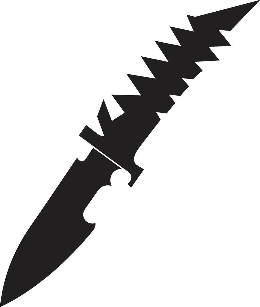 Shadow Strike Chic Black Knife Art Gothic Guerrilla Sophisticated Combat Knife vector