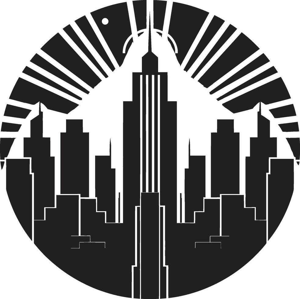 Mystic Modern Metropolis Intriguing Cityscape Ebony Expanse Refined Abstract Graphic vector