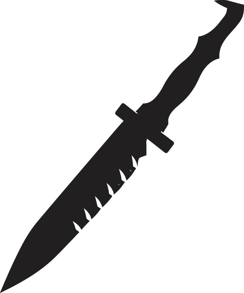 Noir Nightfall Stylish Abstract Combat Knife Symbol Midnight Marksman Elegant Black Knife vector