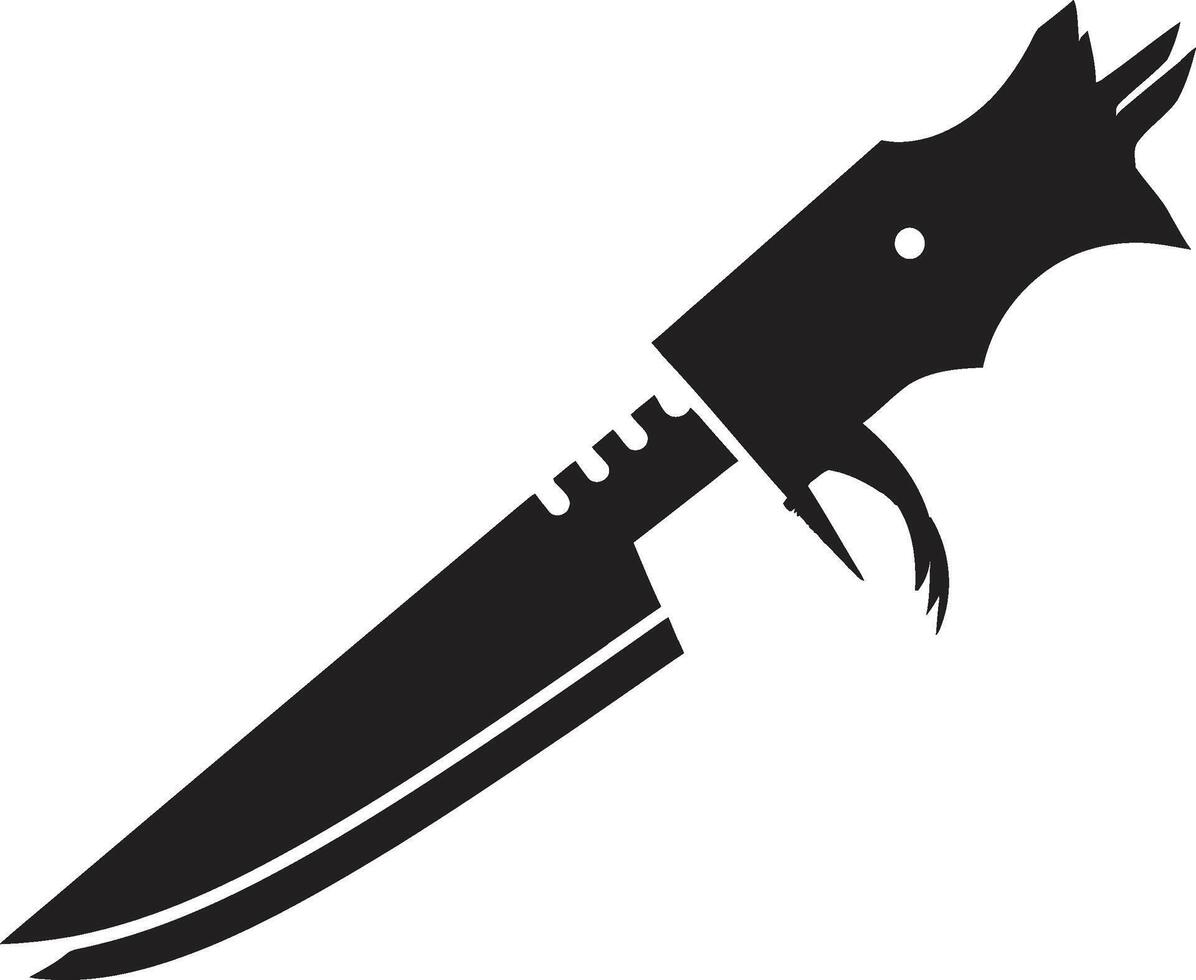 Ebony Executioner Refined Black Knife Chic Covert Cutter Modern Combat Knife Graphic vector