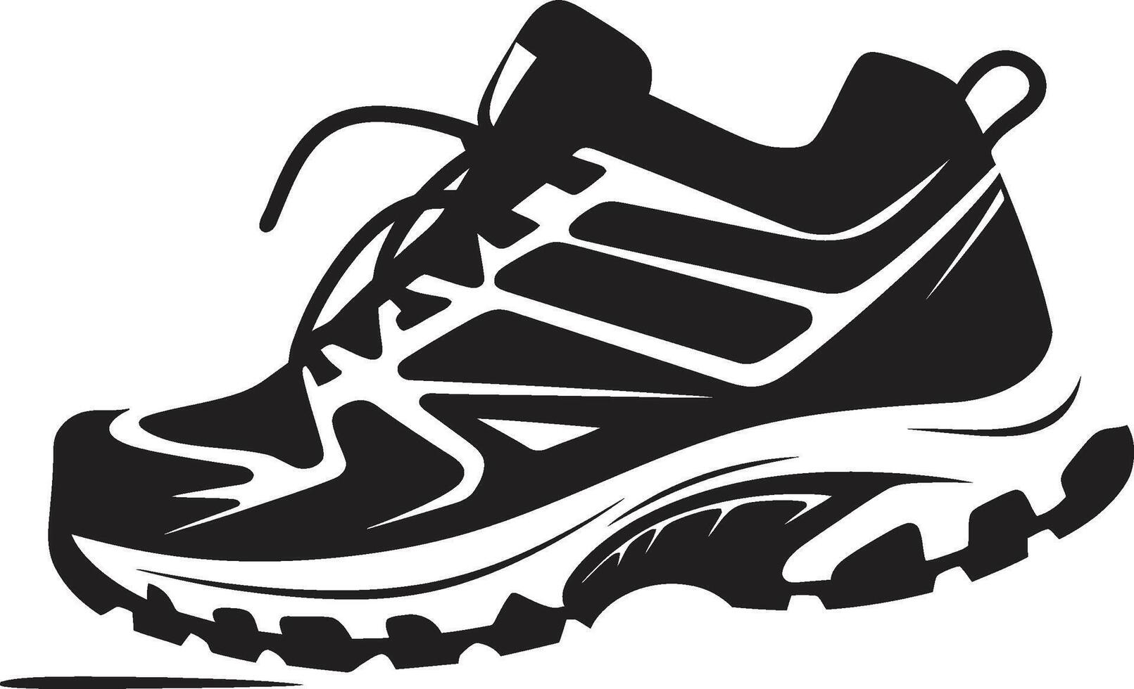 Gothic Gear Sophisticated Black Sports Shoe Silent Strider Minimalistic Sports Shoe Graphic vector