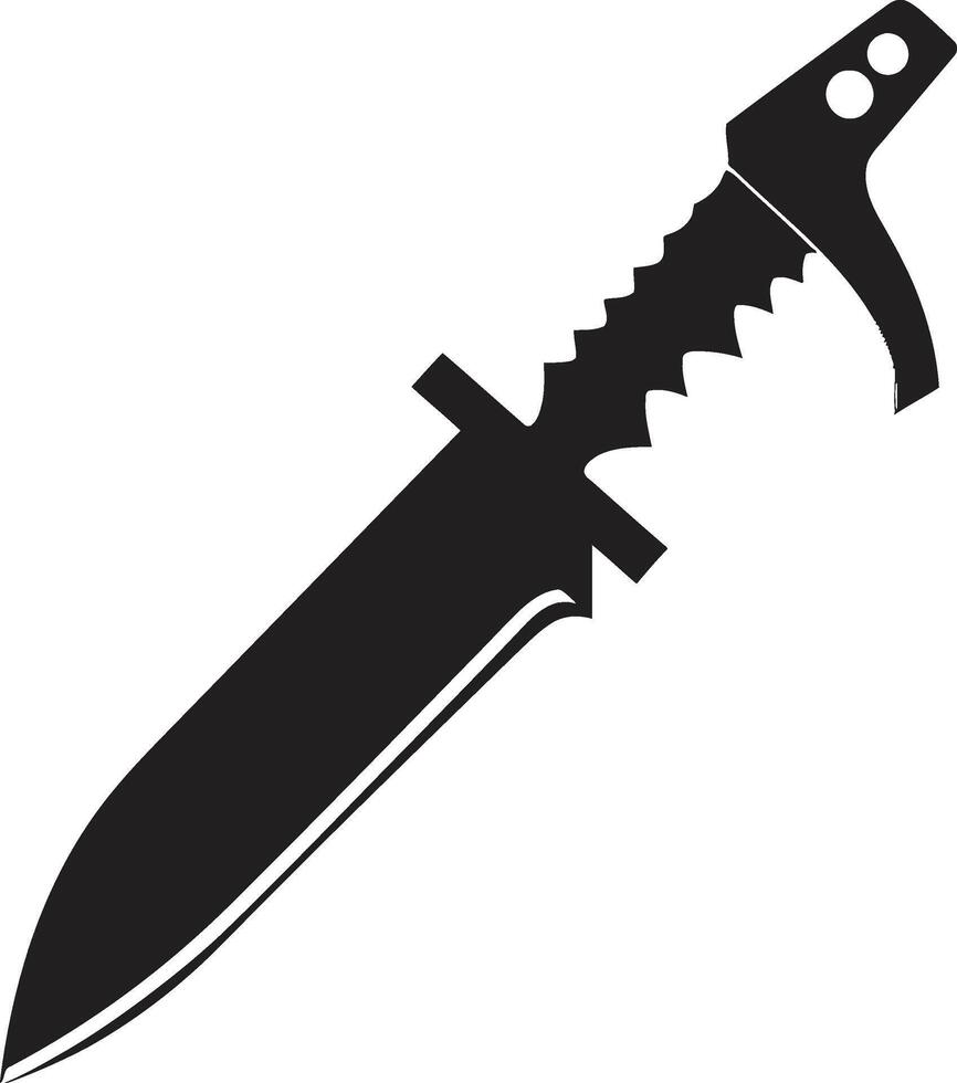 Noir Nightguard Stylish Abstract Black Combat Knife Midnight Mercenary Elegant Knife Element vector
